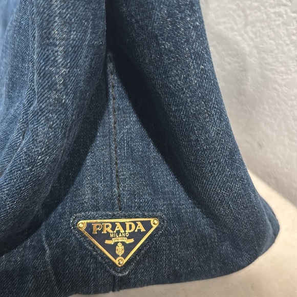 Prada Blue Denim Canapa Tote Bag - Picture 4 of 16